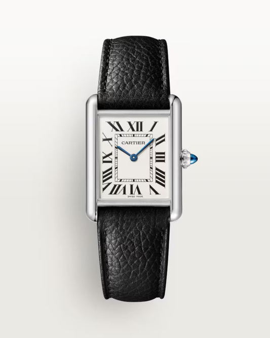 Cartier Tank Solo With Grained Calfskin Leather strap.