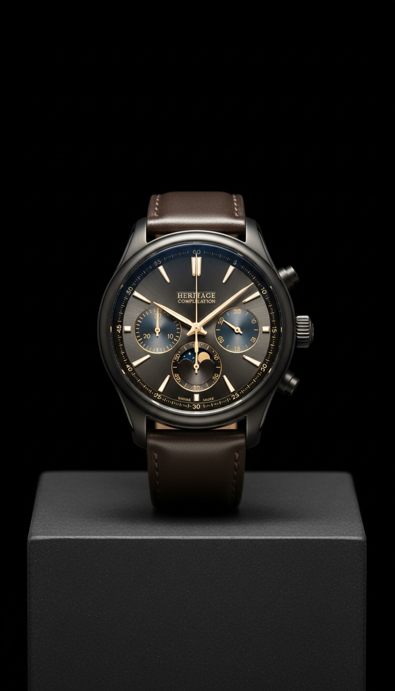 Onyx black heritage complication watch