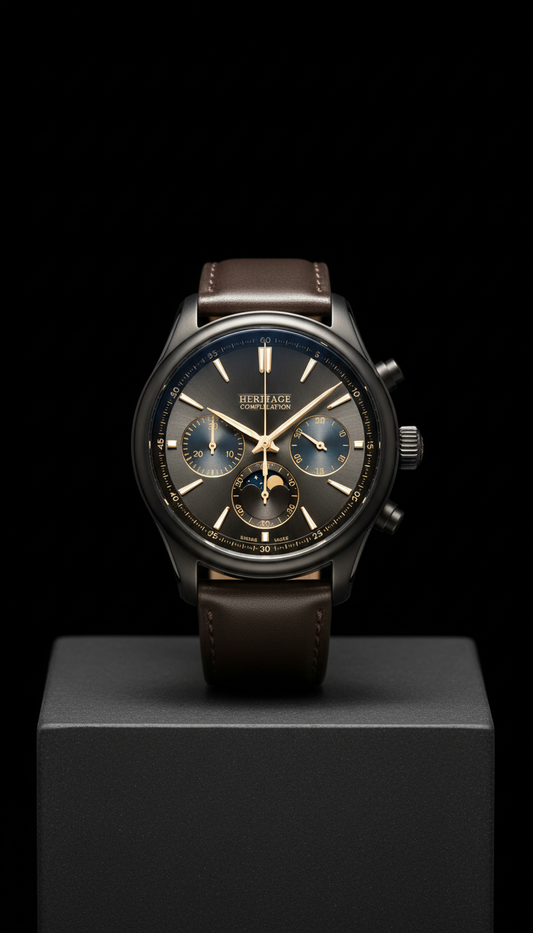Onyx black heritage complication watch