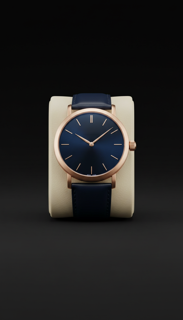 Midnight blue sapphire dress watch