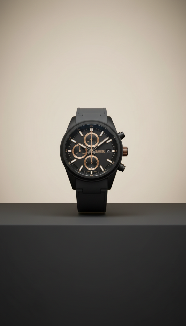 Obsidian black chronograph sapphire