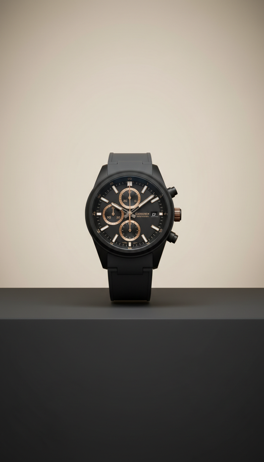 Obsidian black chronograph sapphire